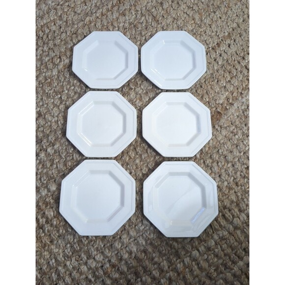 6 Heritage White Bread & Butter Plates, Johnson Bros England, Octagonal EUC!! - Picture 1 of 10